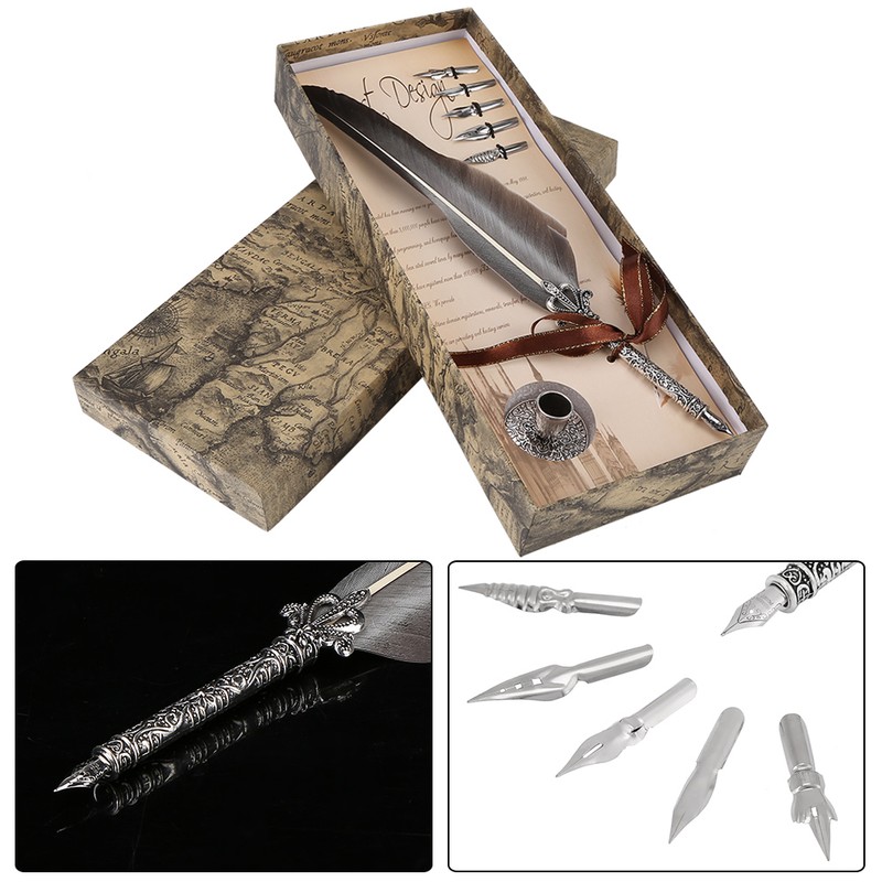 English Calligraphy Feather Dip Quill Pen Writing Set Stationery Gift