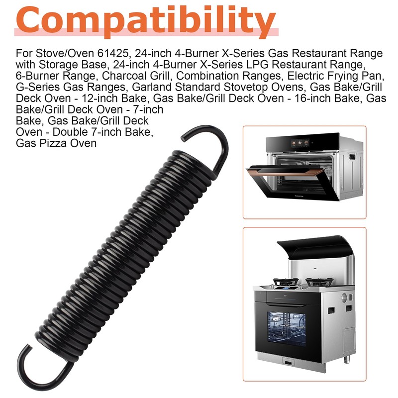 1005800 Oven Door Spring 1"x6.5" with Hooks-Heavy-Duty Extension Springs Compatible