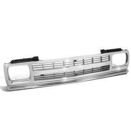 DNA MOTORING OE Style Horizontal Slats Grille Grill, GM1200147, Compatible with 91-92 Chevy S10 Blazer/Pickup, w/Sealed Beam Headlight, Black, OEM-GR-GM1200147