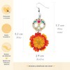 Aretes de Calavera de Dulce y Cempasuchil de Madera Pintado