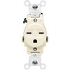Leviton 15-Amp, 250-Volt, Narrow Body Single Receptacle, Straight Blade, Commercial