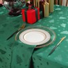 Honellaty Christmas Tablecloths, Jacquard Fabric Green Table Cloth Rectangle 52x70
