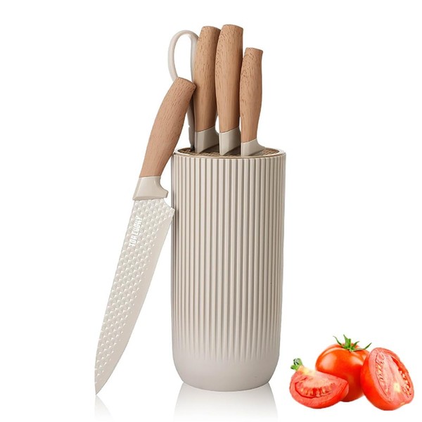 Wiztoynia Knife Set, Wiztoynia 6-Piece Khaki Kitchen Knife Set for