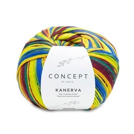 Katia Concept 150 g Kanerva Socks - Colour 104 - Blue/Yellow-Pistachio Green - Premium Socks and More