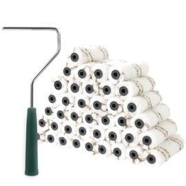 Mister Rui - Fundas de rodillo de pintura de microfibra de 4 pulgadas, paquete de 40 fundas de rodillo de pintura pequeñas con kit de marco de rodillo, mini rodillos de pintura para paredes de