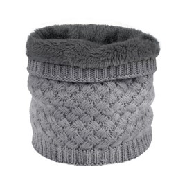 TATWOQ Winter Neck Warmer Fleece Lined Knitted Neck Warmer Soft Mask Face Warmer Neck Gaiter for Women Mens Teens Windproof Gift(1, Gray)