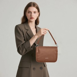 ARISTOTE Shoulder Bags for Women, Leather Purse Cute Handbag Hobo Tote Crossbody Wallet with Removable Strap (Brown)