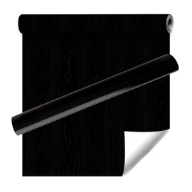 proprodiudiu Black Wood Grain Contact Paper Peel and Stick,Waterproof Wood Contact Paper Easy to Clean,Self Adhesive Wallpaper for Furniture,Countertop,Cabinet
