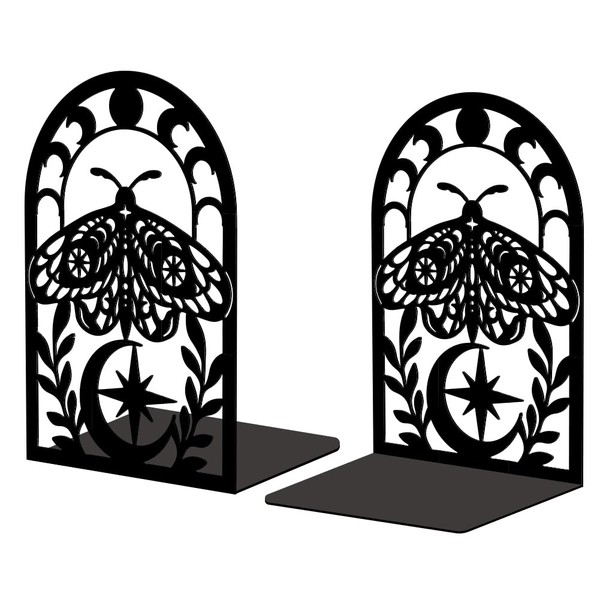 Peacoblue Metal Bookend Stopper Holder Stand for Shelves Decorative, 5.3"x4.3"x7.9"