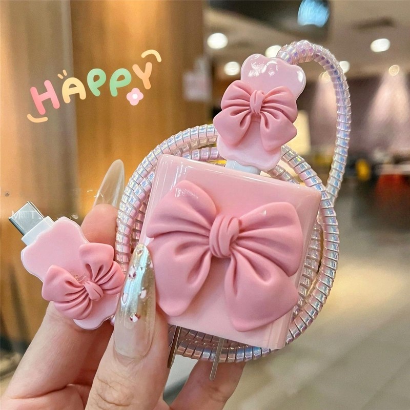 Cute Cable Protector for iPhone18W/20W Charger Power Adapter with 3D