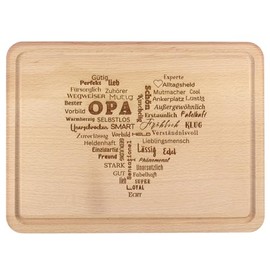 Heart for Grandpa Gift – Premium Wooden Board 30 x 22 cm Large – Breakfast Board with Engraving for Grandfather for Birthday – Gift Idea for Grandpas from Geschenkissimo