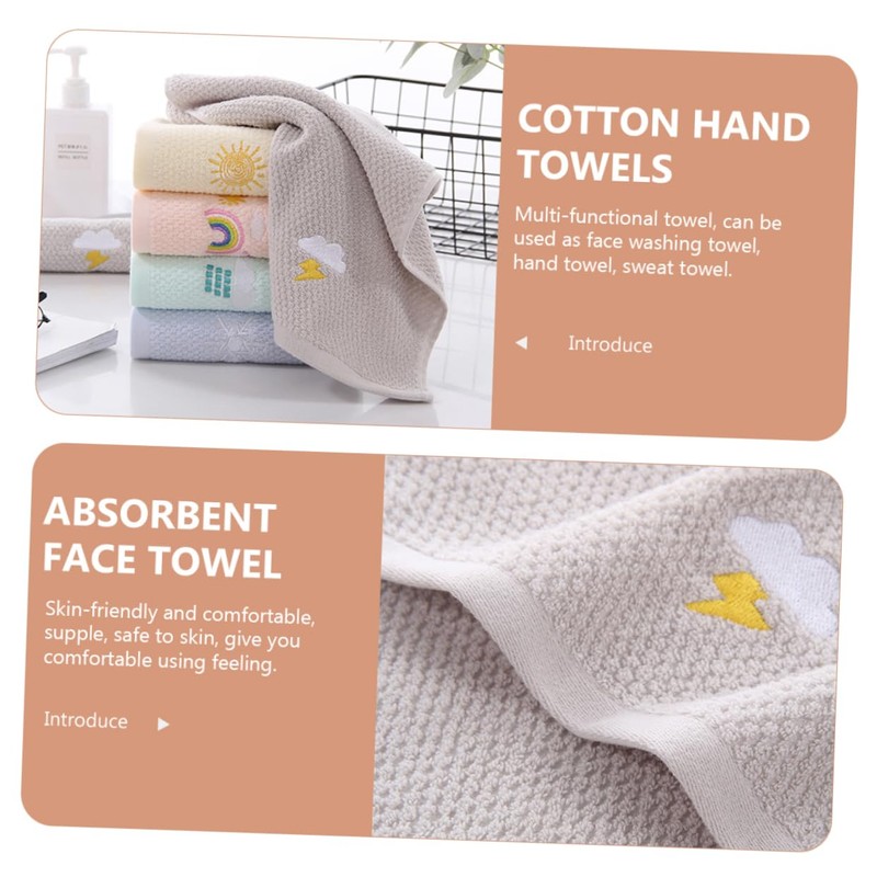 IWOWHERO 5 Pcs Cotton Cotton Absorbent Towel Towel for Children