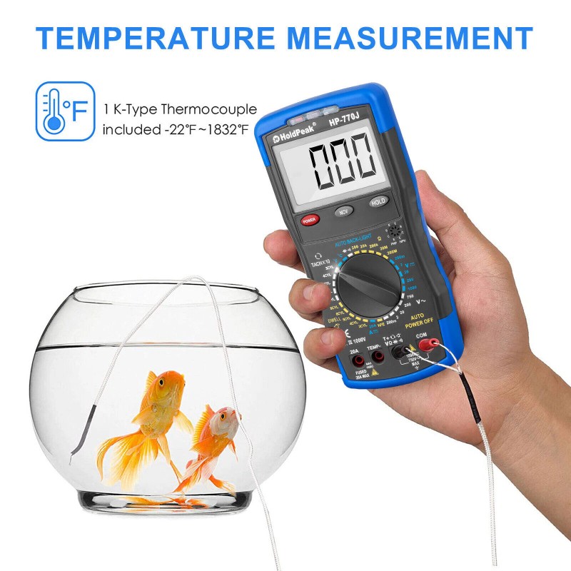 HoldPeak Digital Multimeter Automotive AC/DC Volt Amp Dwell Meter RPM