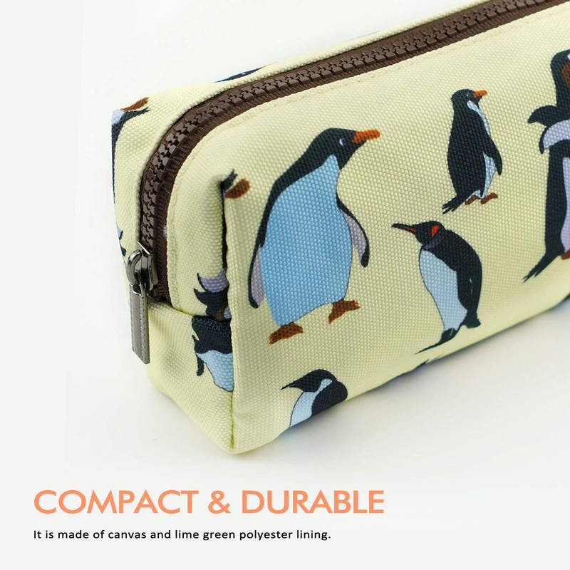 LParkin Penguins Canvas Pencil Case Pen Bag Pouch Stationary Case