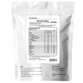 UKHealthHouse Premium Chlorella Tablets 500mg Gluten Free Non GMO Vegetarian Vegan Certified Immune Support Muscle Health Broken Cell Wall Supplements (30 tabs)