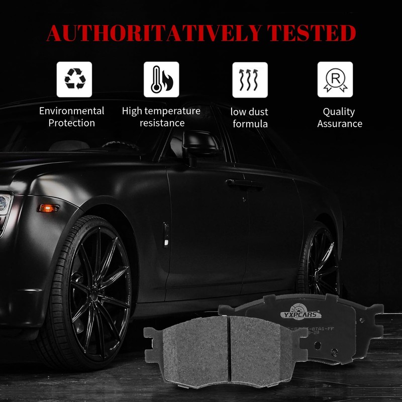 YXPCARS Ceramic Disc Brake Pads Set Front and Rear Replacement