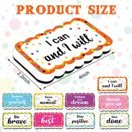 9Pcs Magnetic Dry Erasers Confetti Inspirational Whiteboard Erasers Colorful Small Dry Erase Erasers Printed Foam Black Felt for Home School Classroom, 4 x 2.2 Inch