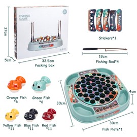 Dreamon Fishing Game Fish Toy for Children Multicoloured Fish Musical Fishing Set Toy Educational Gift for Boys Girls