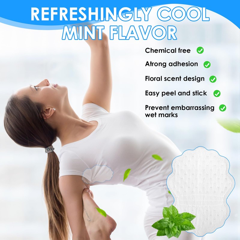 20Pcs Armpit Sweat Pads for Women & Men, Scented Underarm