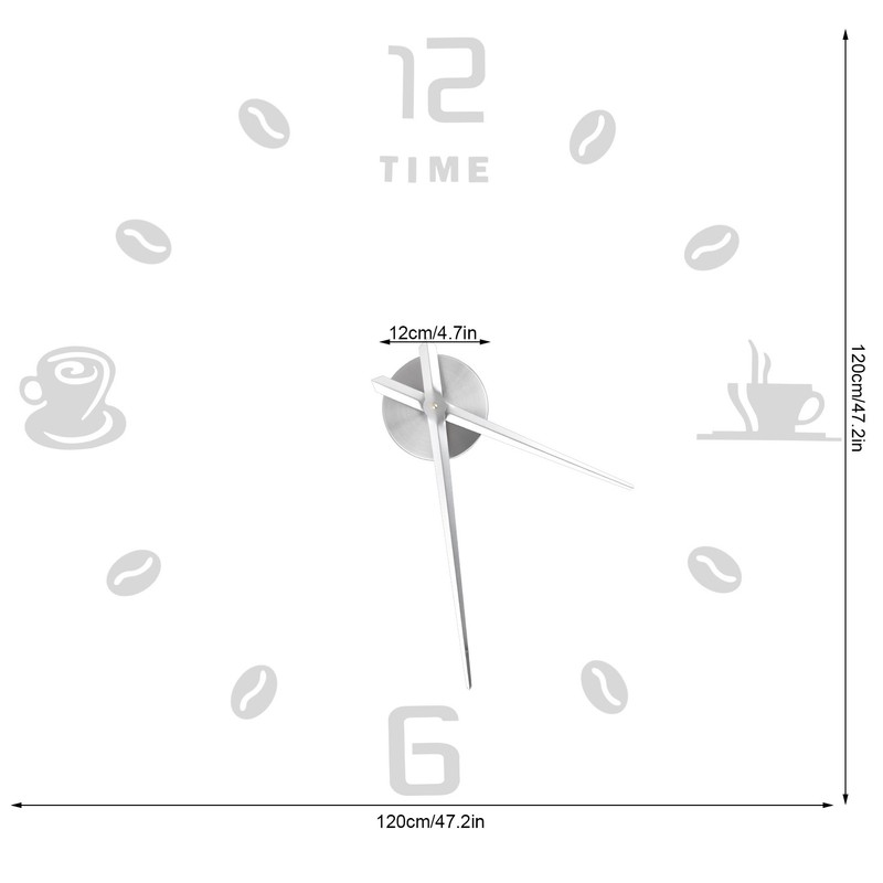 Modern Large Frameless DIY Wall Clock Mirror Surface Sticker for
