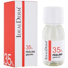35% PEELING glycolic: leichte Akne, Psoriasis, Sonnenflecken, Photoaging. Reduziert Falten & Mimikfältchen. Erhöht Feuchtigkeitsdepot. Neue Kollagendepots werden gebildet. Zellerneuerung.