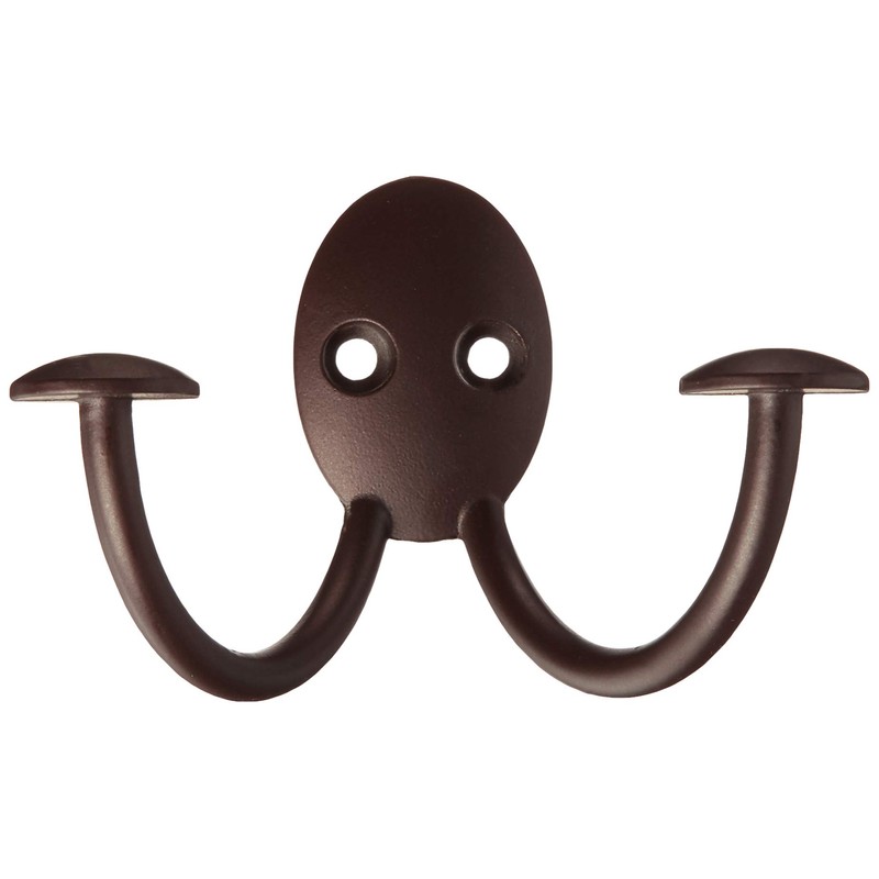 Spectrum Double Prong Hooks for Hanging Coats Towels Robes Clothes