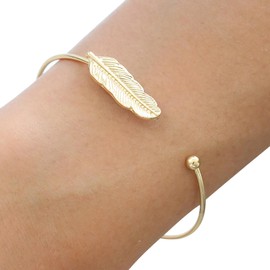 Xduargs Boho Leaf Bangle Bracelet Vintage Fall Leaf Cuff Bracelet Gold Textured Leaf Bangle Bracelet Cuff Open Adjustable Bangle Bracelet Jewelry for Women and Girls