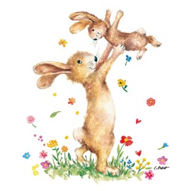 20 Napkins Rabbit Family with Fun | Rabbit | Easter | Spring | Table Decoration | Decoupage | Decoupage | Decoupage | Decoupage | Decoupage | 33 x 3