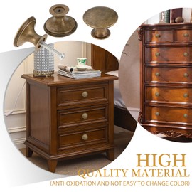 TsunNee 12PCS Vintage Cabinet Knobs, Chic Drawer Knobs, Antique Brass Kitchen Cupboard Handles, 30mm Round Furniture Door Knobs