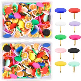 200 Pcs Drawing Pins For Notice Board, Thumb Tacks, Notice Board Pins Pushpin Corkboard Photo Wall Flat Head Pushpin for School Office Map Photo Wall Can be Used to Fix Photos