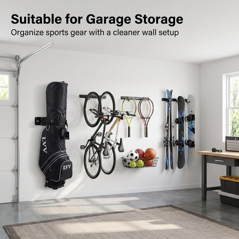 BiJun Golf Bag Storage Rack, Wall Mount Golf Bag Holder