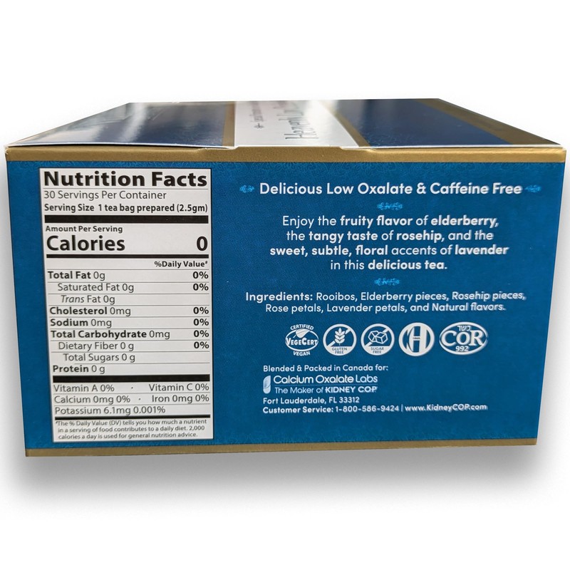 Veloxa™ Very Low Oxalate Tea (30 Pyramid Tea Bags, Heavenly
