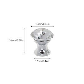 KUMGROT 10pcs Mini Crystal Knobs Cabinet Drawer Pull Jewelry Box Gift Case Knobs Mini Diamond Handles Hardware Decorative Knobs with Single Hole 16mm