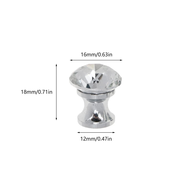 KUMGROT 10pcs Mini Crystal Knobs Cabinet Drawer Pull Jewelry Box