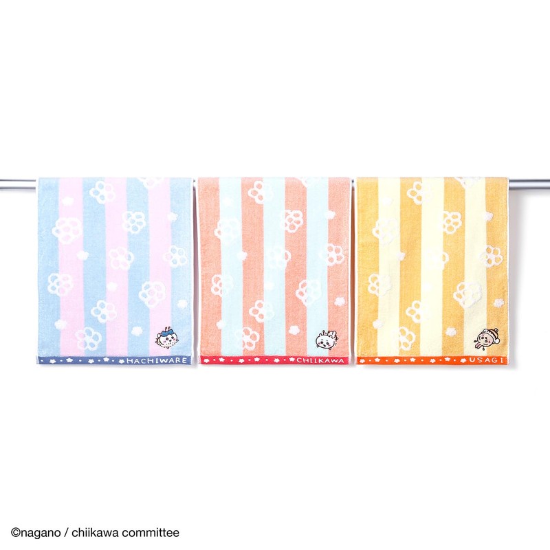 Chiikawa Bee Face Towel, Pink, Flower, Non-Twisted Yarn, 41-1222150, Approx.
