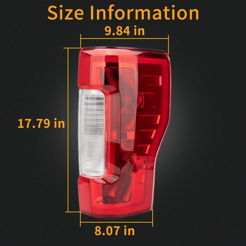 Right Passenger Side Rear Tail Light Assembly Compatible With 2017-2019