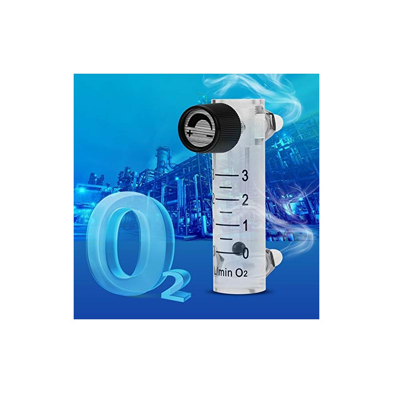 FTVOGUE Gas Flowmeter with Control Valve for Oxygen/Air/Gas 0-3LPM