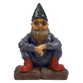 Better Office Products Garden Gnome Statue, 8" Height, Handcrafted Waterproof, UV-Resistant Polyresin Lawn Patio Porch Ornament Decoration (Modern Hipster)