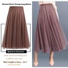 Jemmsia Women's Tulle Skirt Midi A-Line Multi Tiered Pleated Maxi
