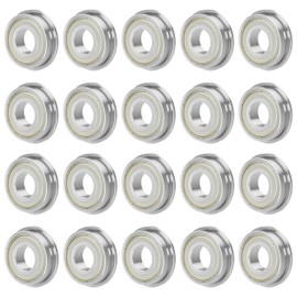 FOCMKEAS F693ZZ 20PCS Flange Ball Bearing 3×8×4mm Double Metal Shielded Flanged Bearing Chrome Steel ABEC-1(P0) Z2 Miniature Deep Groove Ball Bearing for Industrial Machine, Power Tools