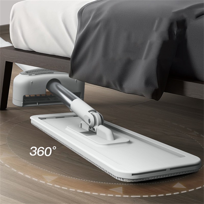 Microfiber Flat Mop Hand Wash Free Long Handle Large Flat