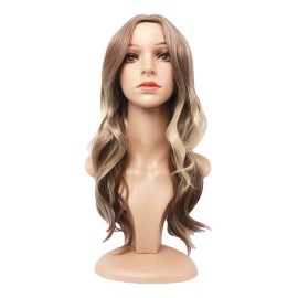Generic Peluca Para Mujer, Pelo Largo Y Rizado, Degradado, Marrón, C