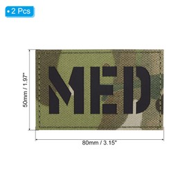 PATIKIL Reflective MED Patch 2x3", 2 Pcs IR Infrared EMS EMT Hook and Loop Fastener Applique Badges for Clothes Backpack, Camo