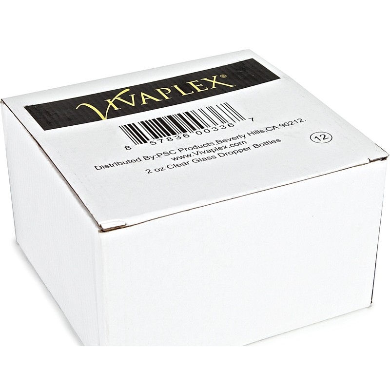 Vivaplex, 12, Clear, 2 oz Glass Bottles, With Glass Eye