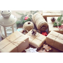 YKKJ 200 m Natural Jute Twine Garden Cord Jute Twine 3 Thread 2 mm Thick for DIY Arts Crafts Gardening Decoration Crafts (2 Rolls) Crochet