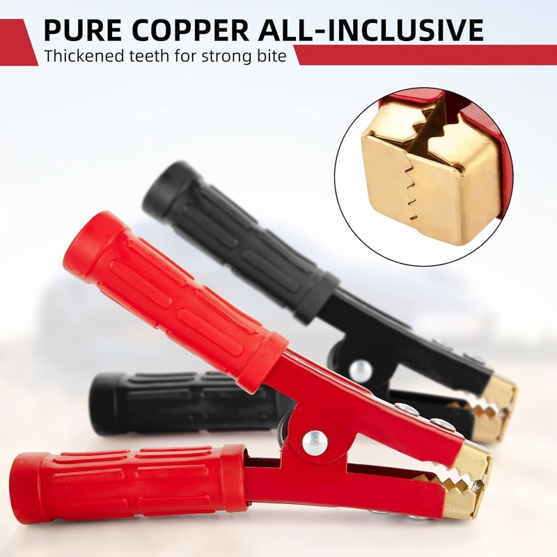 KMNEI 4PCS Battery Jumper Cable Clamps Heavy Duty,1000A Battery Charging