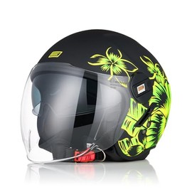 ORIGINE Motorcycle Open Face Scooter Helmet with Double Visor, ECE2206 Approved