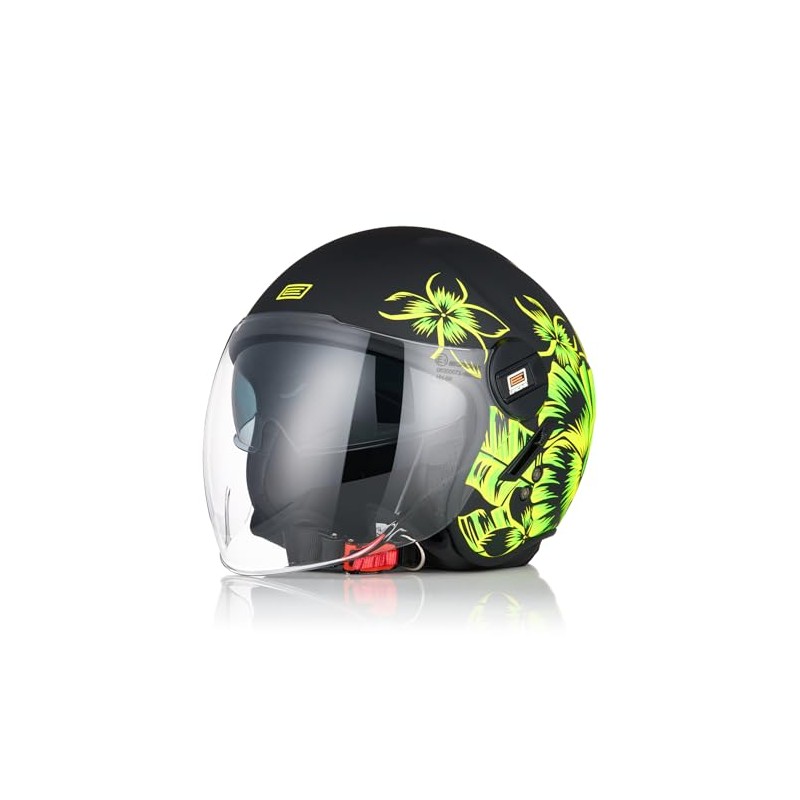 ORIGINE Motorcycle Open Face Scooter Helmet with Double Visor, ECE2206