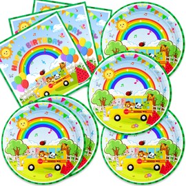 40Pcs Cartoon Melon Party Decorations For Kids Co-Co Melon Plates Napkins Watermelon Birthday Party Supplies