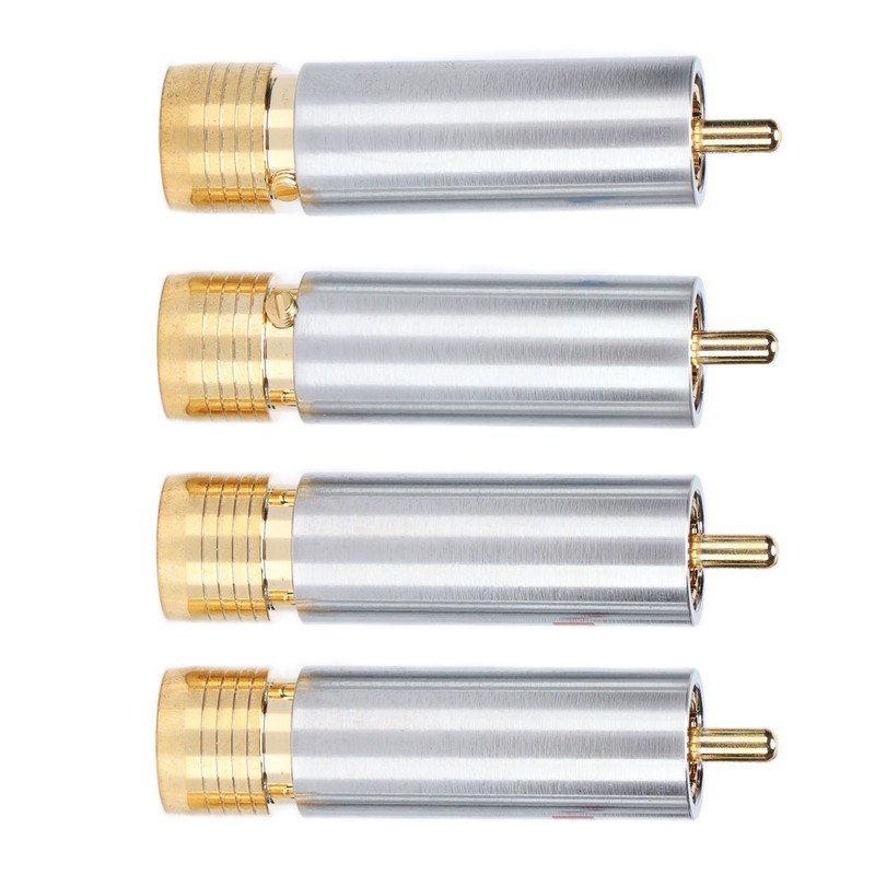 4PCS Preffair/R1722 Audio Connector Gold Plated Self Locking Solderless RCA